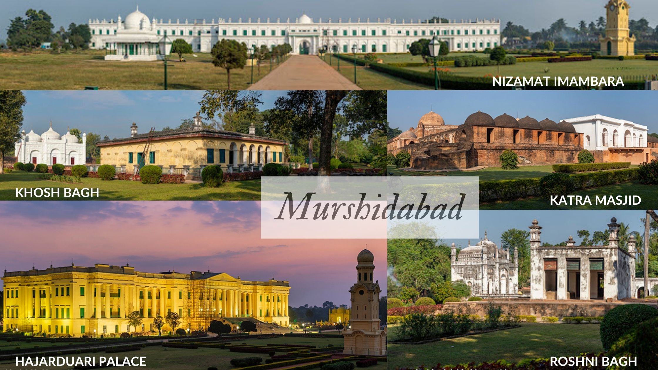 Historic Charms: Kolkata to Murshidabad Heritage Cruise Nizamat Imambara Khosh Bagh Katra Masjid Hajarduari Palace Roshni Bagh Historic Charms: Kolkata to Murshidabad Heritage CruiseNizamat Imambara Khosh Bagh Katra Masjid Hajarduari Palace Roshni Bagh
