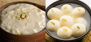 Kolkata street food sweets – Mishti Doi and Rosogolla