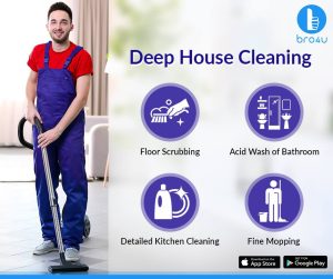 Deep home cleaning services in Kolkata, offering comprehensive home cleaning solutions for a spotless living environment.
