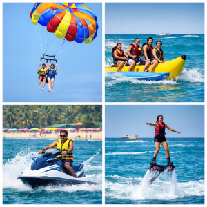 Popular water sports in Goa at beach destinations like Baga and Calangute.