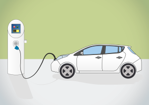 Green mobility concept with EV charging station and clean energy
