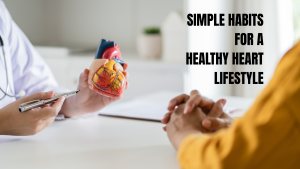 Doctor explaining heart health using a heart model during a medical consultation.