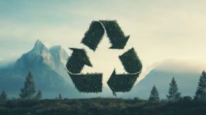 Sustainable IT and green computing concept with eco-friendly technology visuals Descriptive: