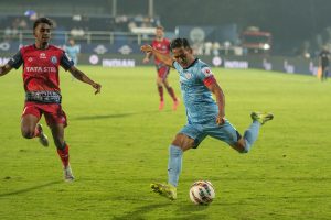 Indian football league match action