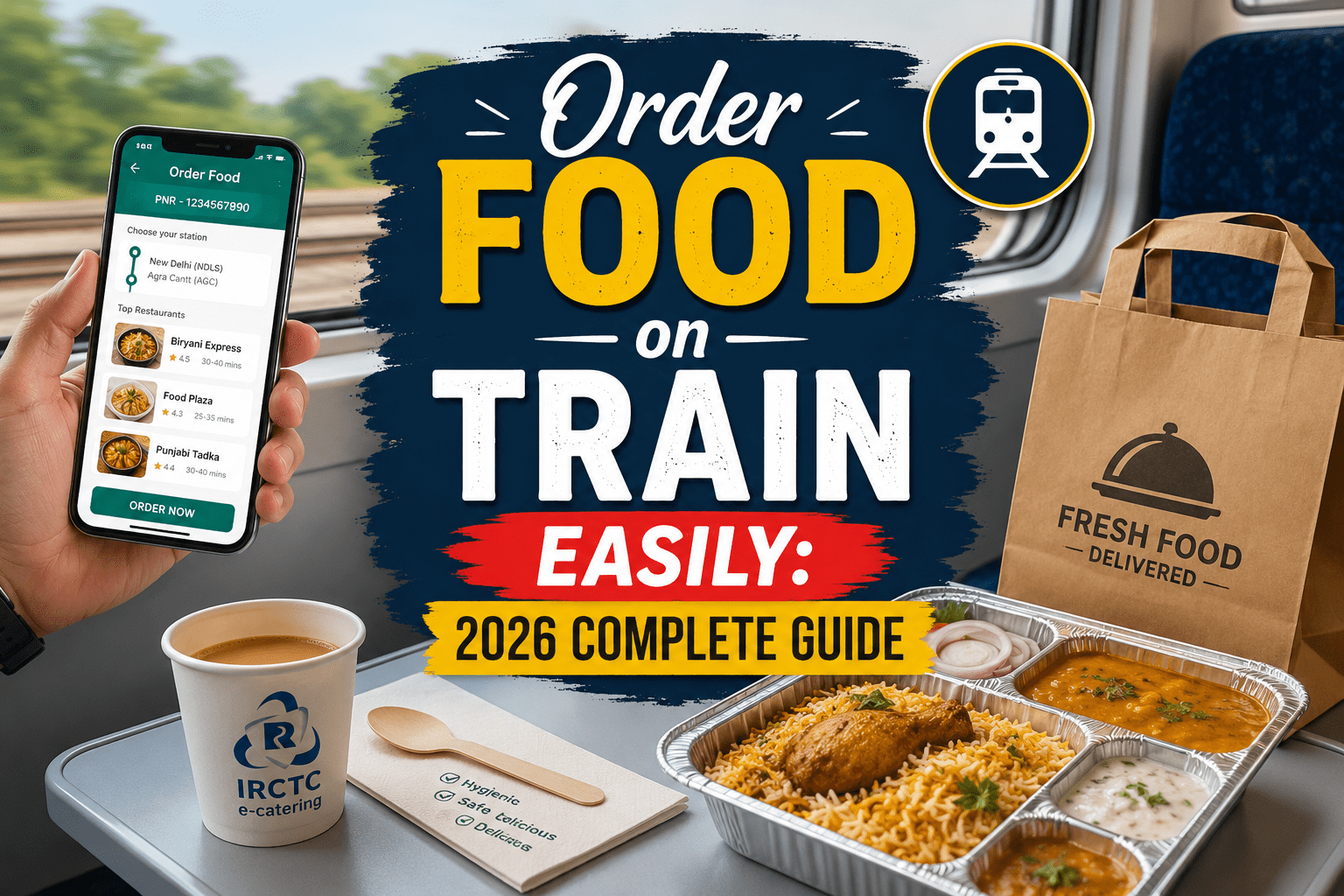 Order food on train using IRCTC e-catering with fresh meal delivery featured image for 2026 guide
