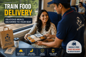  food on train food delivery service at passenger seat