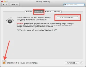 Examples of operating system macOS security