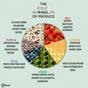 The color wheel Fruits and Vegetables