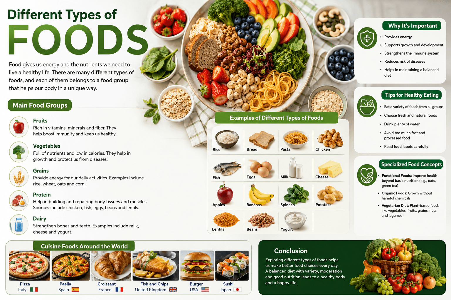 Different Types of Foods - Know More About Them
