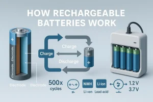 how rechargeable batteries & AA batteries work