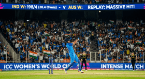 Players celebrating a breakthrough victory in the ICC Women’s T20 World Cup qualifier match