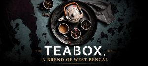 TeaBox: delicious teas from India, a premium tea collection with tea cups and West Bengal tea branding