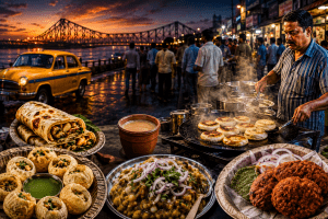 Kolkata street food with traditional Bengali flavors