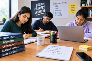 Government job aspirants studying