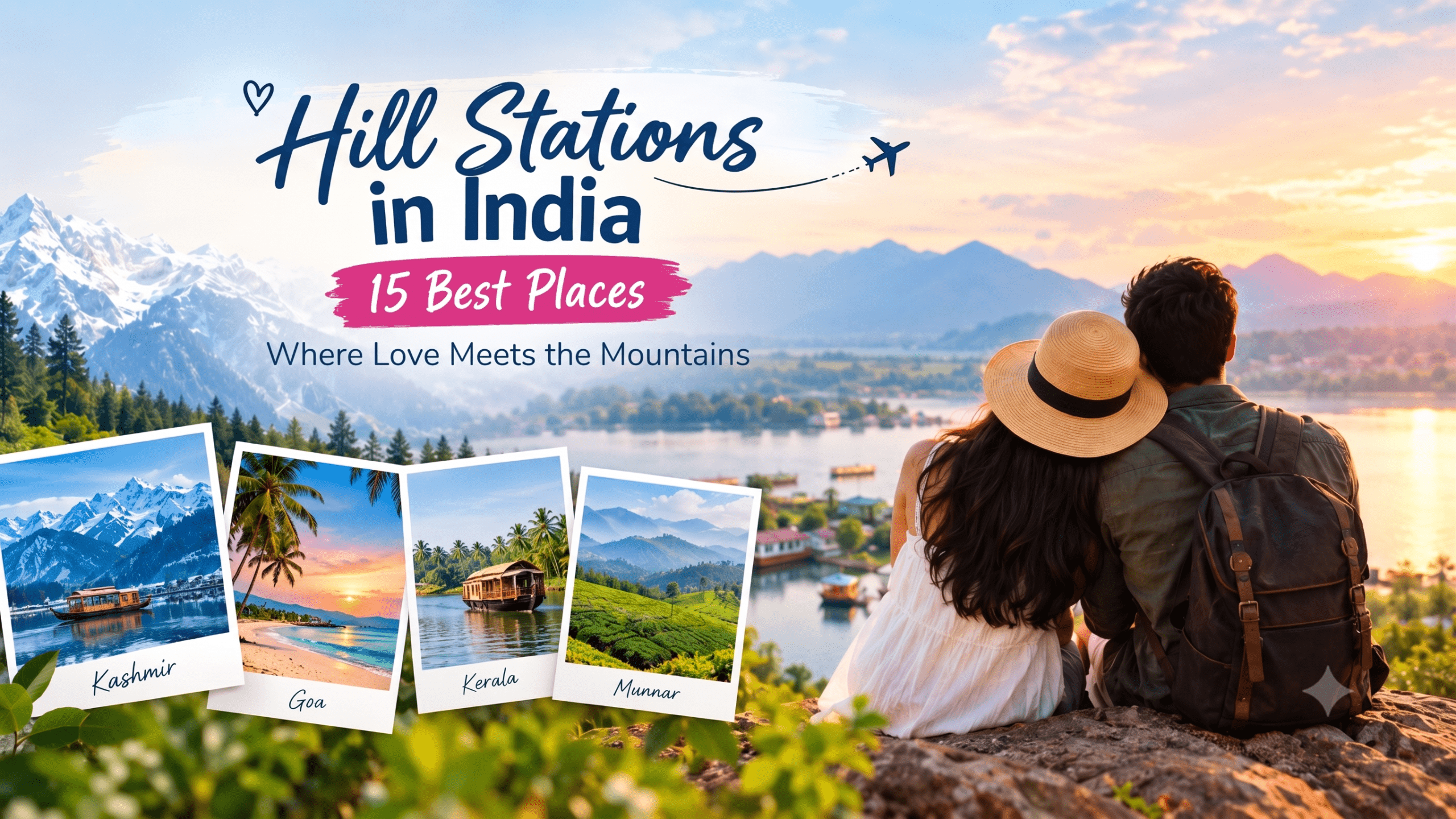 Romantic couple enjoying the beautiful hill stations in India