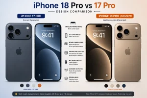 “iPhone 18 Pro vs 17 Pro design comparison 
