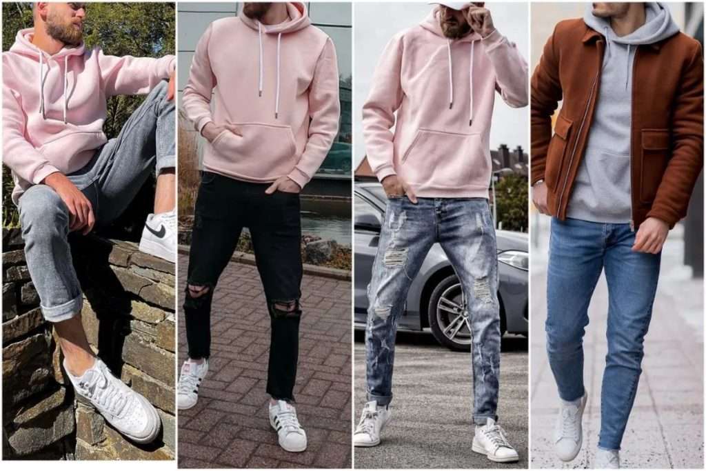 Printed Hoodies with jeans, cargo and sneakers