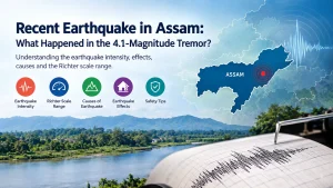 Recent earthquake in Assam location map
