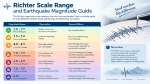 Richter scale range and earthquake magnitude guide