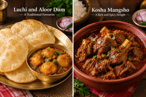 luchi alur dum & kosha mangsho