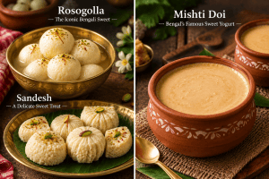misti doi, sandesh, rosogolla