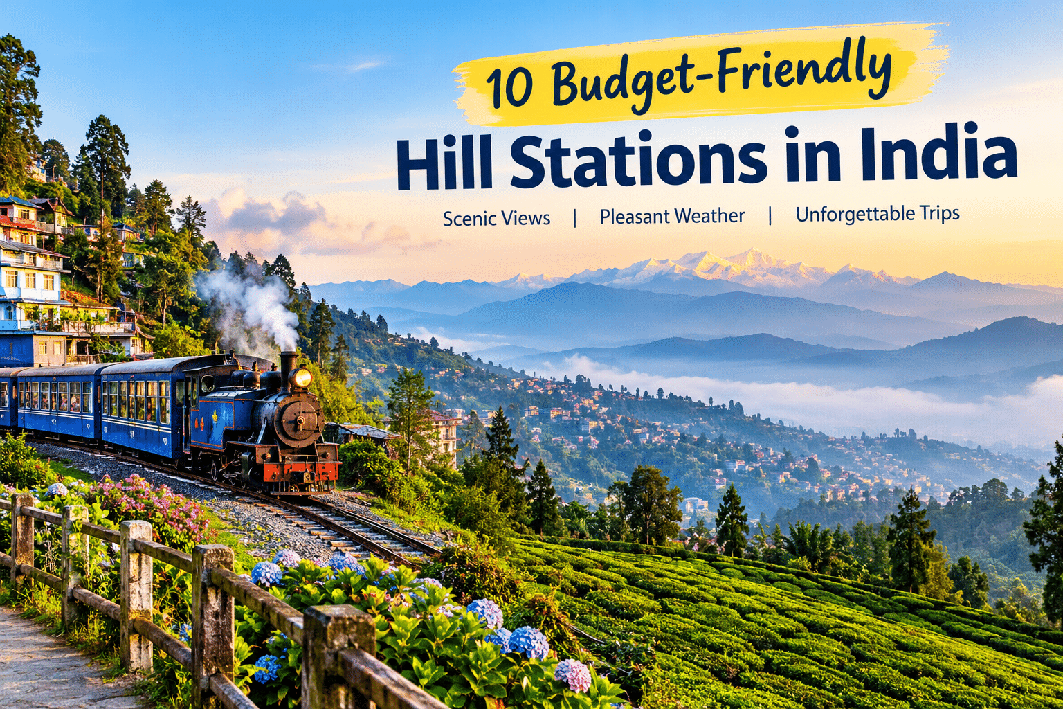 10 budget-friendly hill stations in India with scenic mountain views and a heritage toy train.