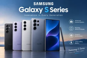 Samsung S series smartphones featuring premium designs, advanced cameras, and AMOLED displays.