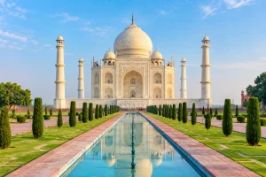 Taj Mahal in Agra, a famous monument for heritage tourism in India