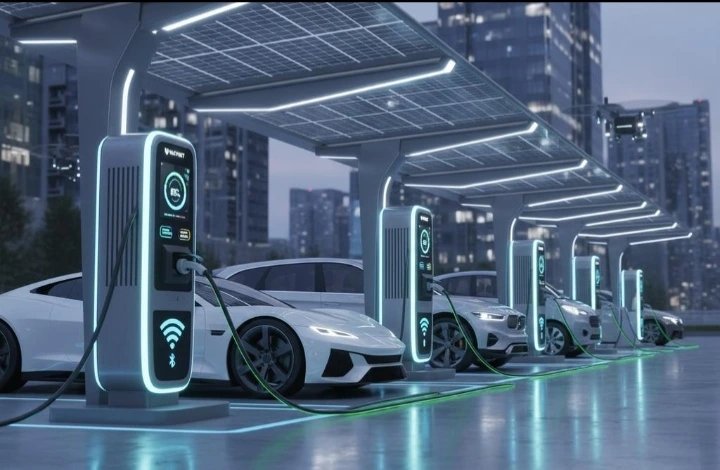 Modern automobile featuring automotive technology and electric mobility