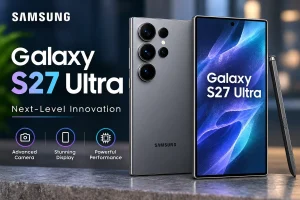 Samsung Galaxy S27 Ultra concept showing the camera design and display