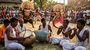 “Traditional music instruments played during performances”